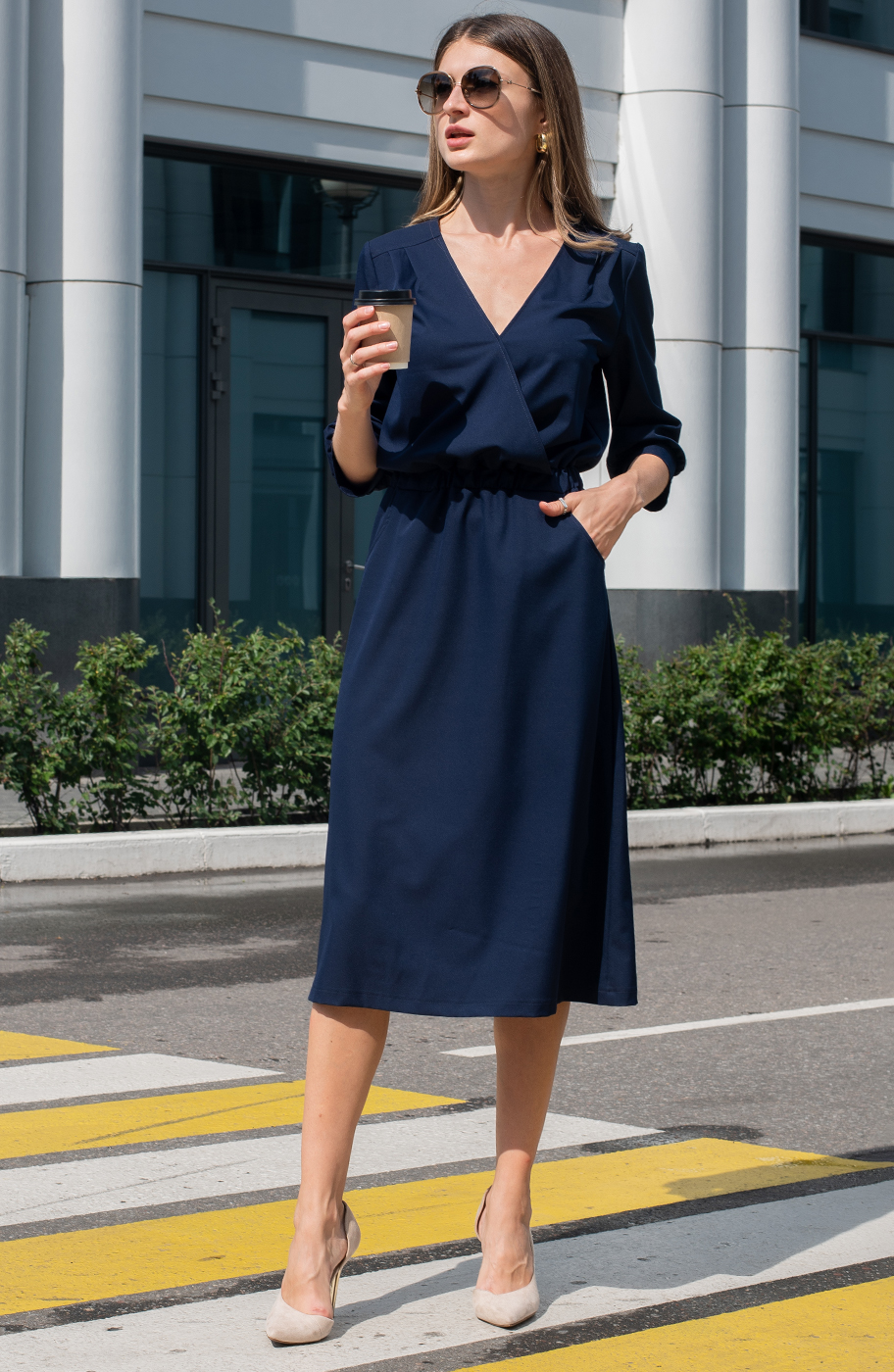 Model in elegant dress